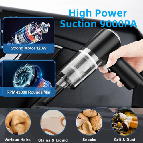 Mini Cordless Vacuum Cleaner | Powerful 9000Pa Suction for Car & Home