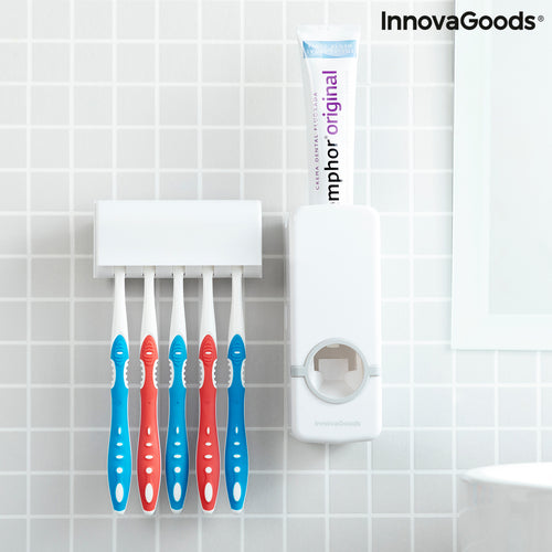 Toothpaste Dispenser & Toothbrush Holder