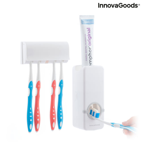 Toothpaste Dispenser & Toothbrush Holder
