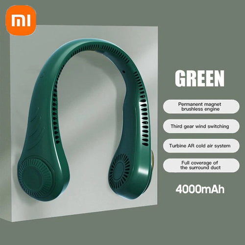 Portable Neck Fan 360° – Hands-Free Cooling
