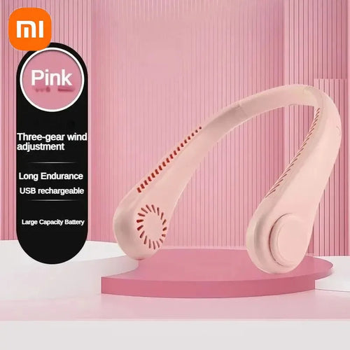 Portable Neck Fan 360° – Hands-Free Cooling