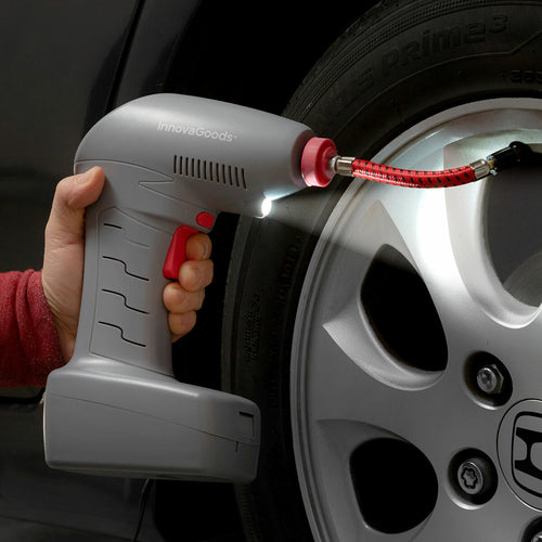 Portable Air Compressor for Car Tires with LED Emergency Light