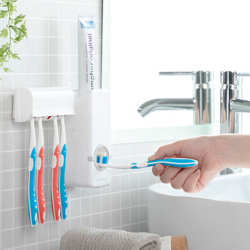 Toothpaste Dispenser & Toothbrush Holder
