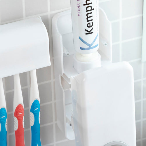 Toothpaste Dispenser & Toothbrush Holder