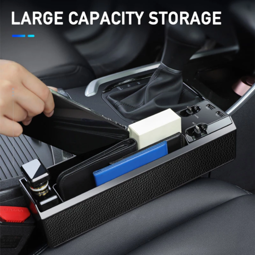 Premium Car Seat Organizer & Phone Charger