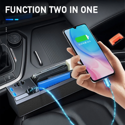 Premium Car Seat Organizer & Phone Charger